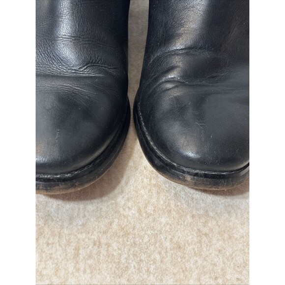 Michael Kors Boots Womens Gansevoort Moto Booties Black Leather Mid Buckle 8.5 - Picture 7 of 13